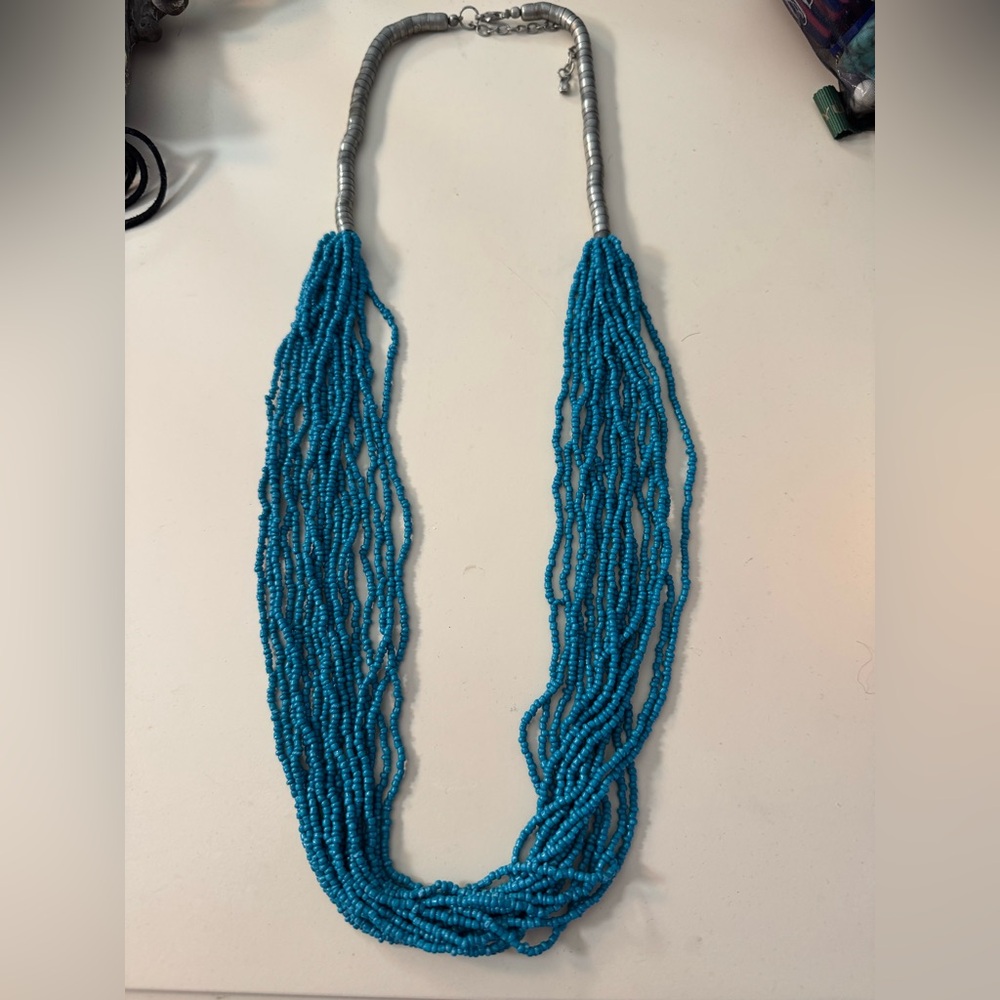 Vibrant Turquoise Beaded Necklace